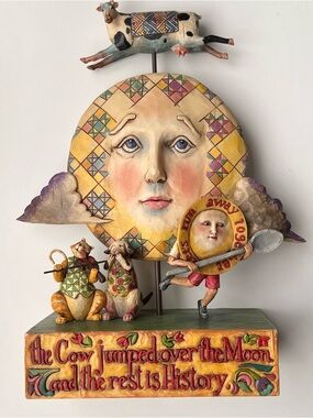 Jim Shore Hey Diddle Diddle The Cow Jumped Over The Moon 2006 Figurine Flaws